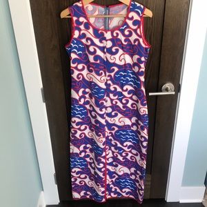 Vintage Red White and Blue Column Dress - 10